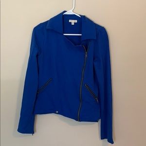 Silence + Noise blue cotton motorcycle jacket